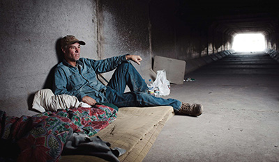Hajléktalan a Földalatti Városban